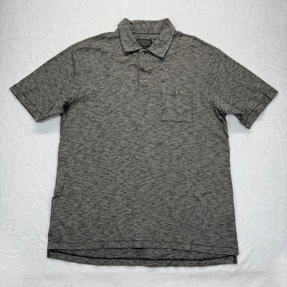 Pendleton Polo Shirt Heathered Knit Short Sleeve‎ Casual Top Mens Size M